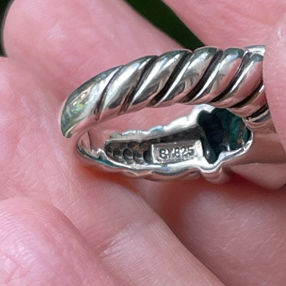 Large Turquoise Solid Sterling Silver Size 6.0 Ri… - image 4